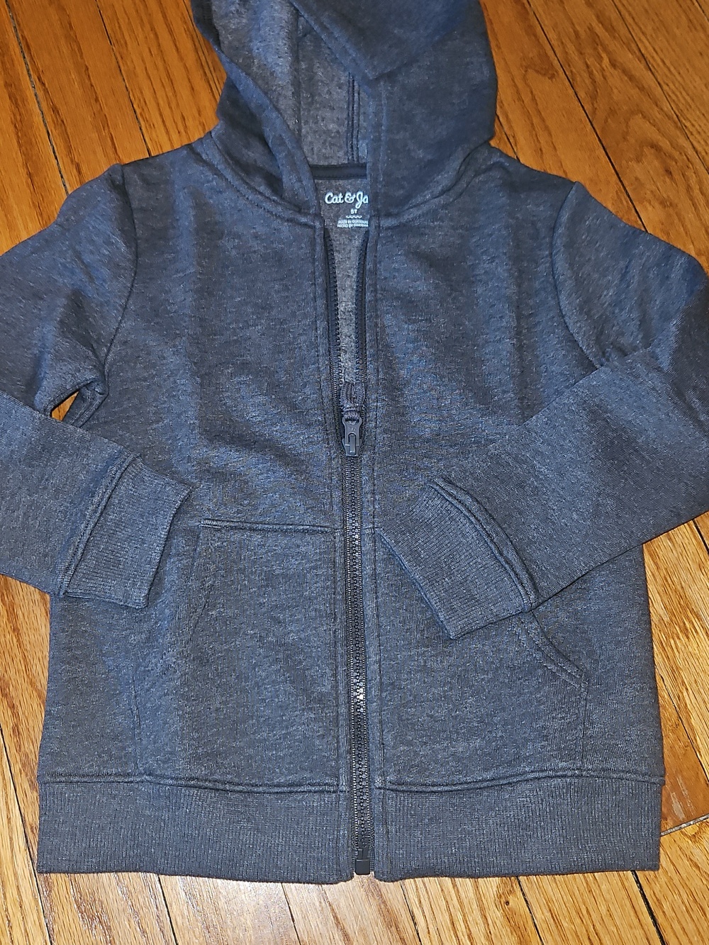 Cat & Jack Gray Kids Zip-Up Hoodie- New Never Worn 5T